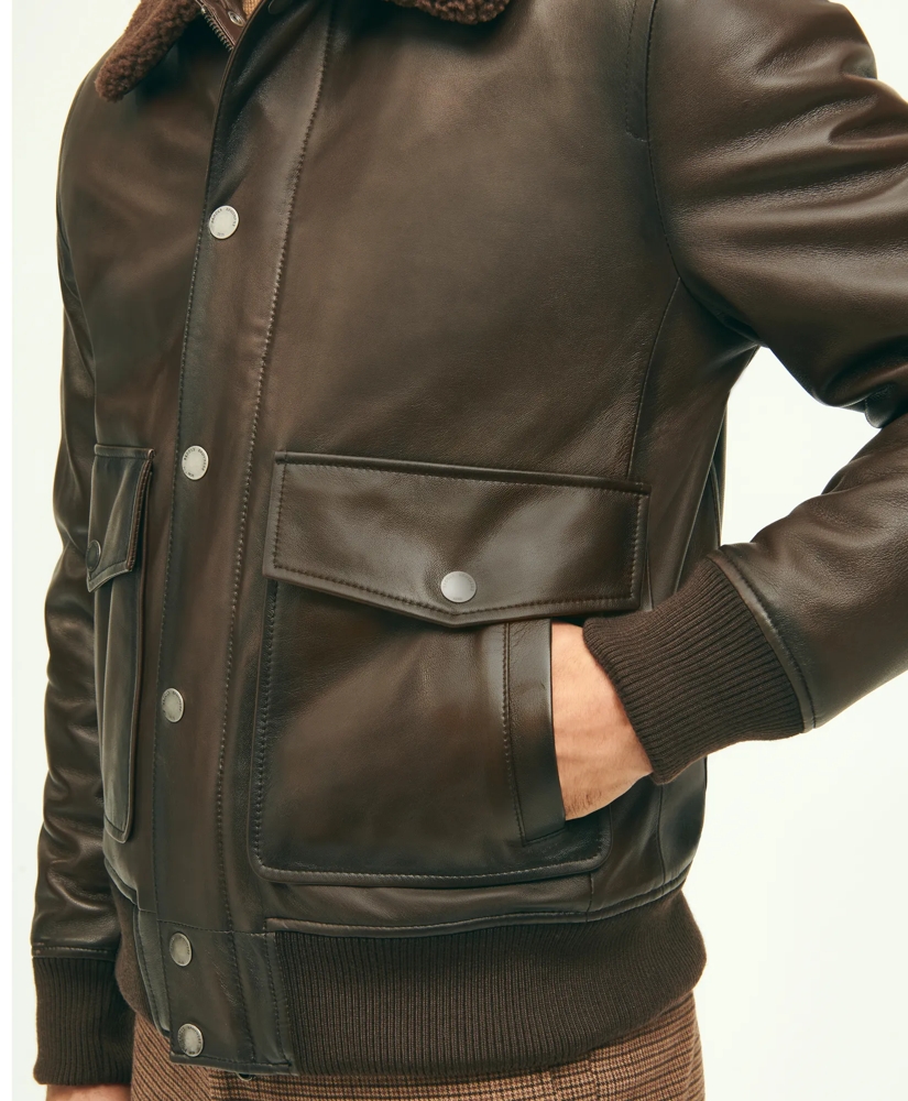 Leather Shearling Flight Jacket, image 6