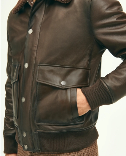 Leather Shearling Flight Jacket, image 6