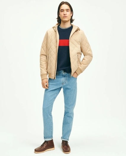 Cotton Blend Hooded Quilted Bomber Jacket, image 1