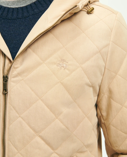 Cotton Blend Hooded Quilted Bomber Jacket, image 4