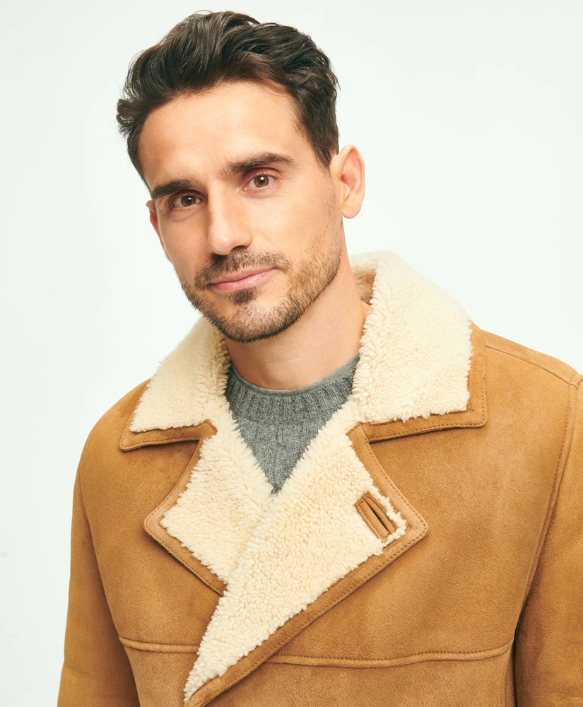 Shearling Double-Breasted Coat, image 4