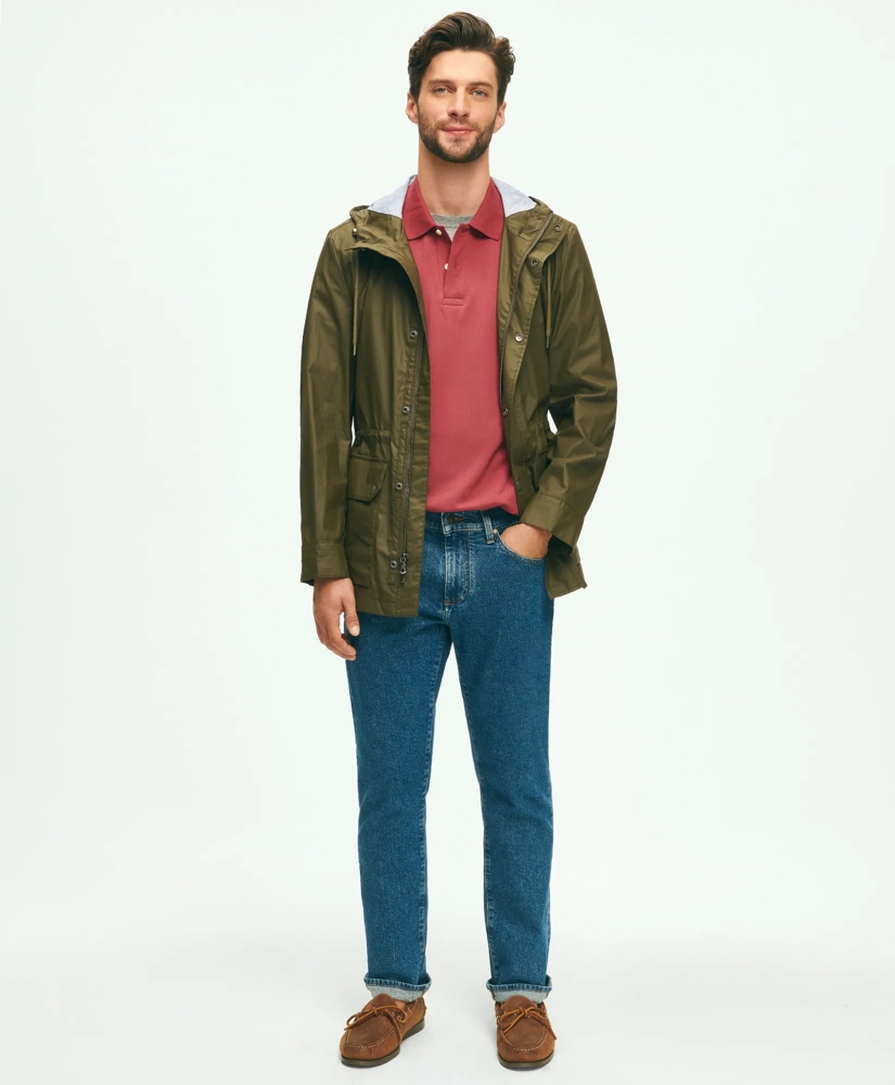 Laminated Cotton Chore Jacket With Hood, image 2