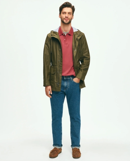 Laminated Cotton Chore Jacket With Hood, image 2