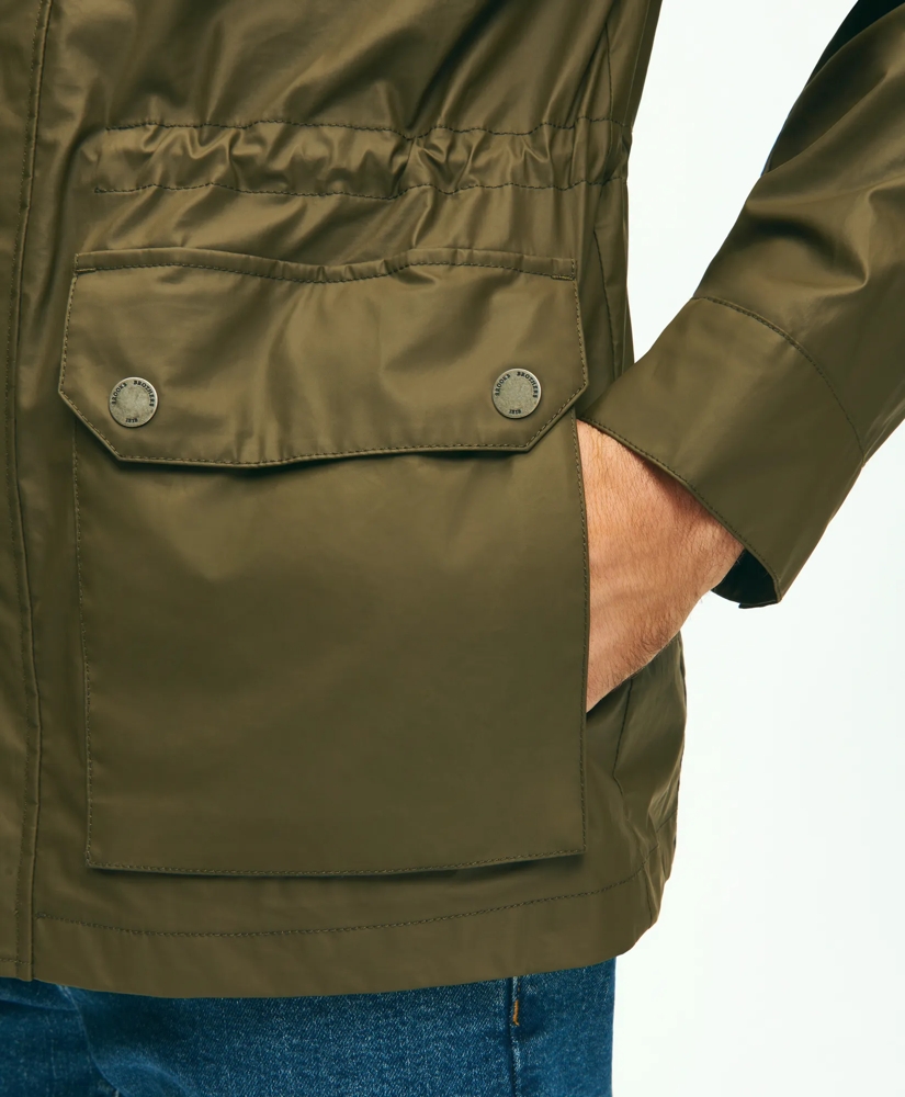 Laminated Cotton Chore Jacket With Hood, image 3