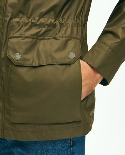 Laminated Cotton Chore Jacket With Hood, image 3