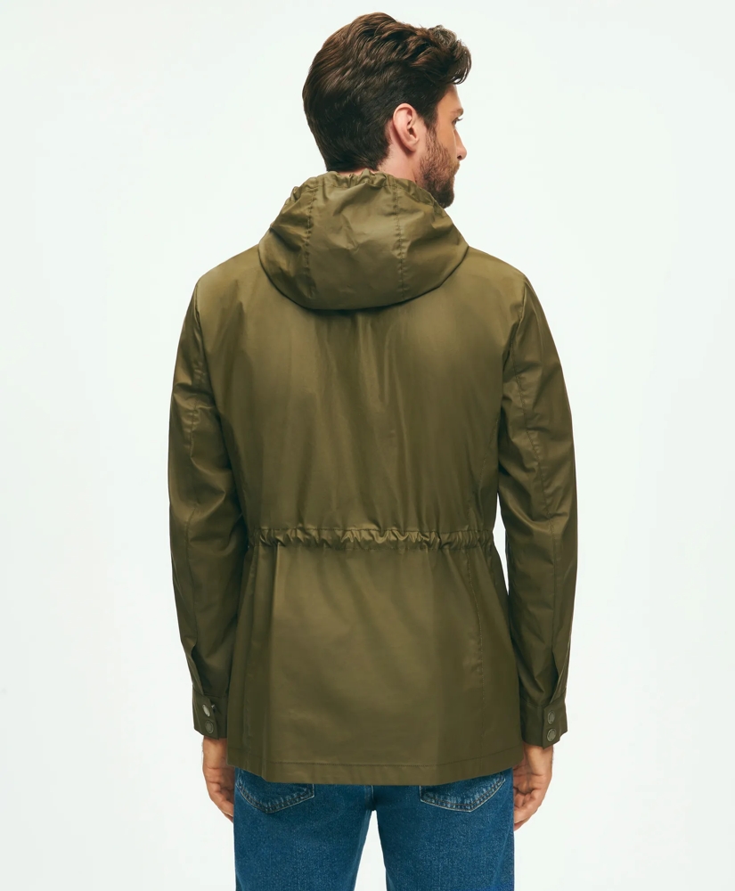 Laminated Cotton Chore Jacket With Hood, image 4