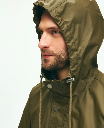 Laminated Cotton Chore Jacket With Hood, image 5