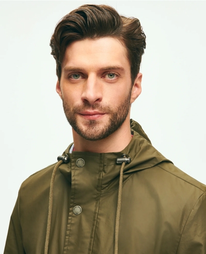 Laminated Cotton Chore Jacket With Hood, image 6