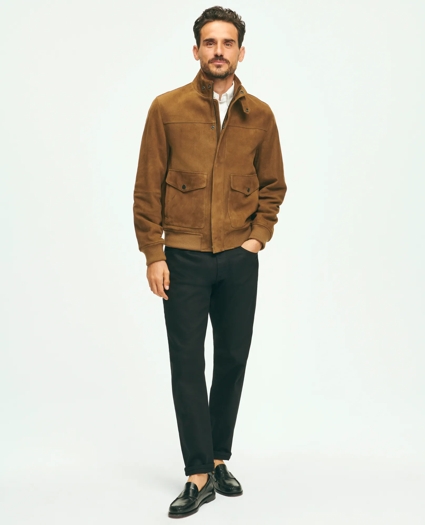 Perforated Suede Bomber Jacket, image 2