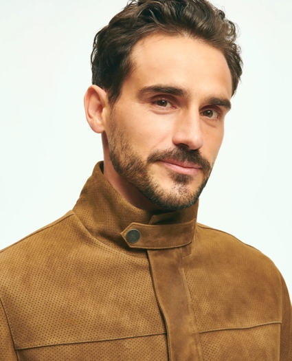 Perforated Suede Bomber Jacket, image 4