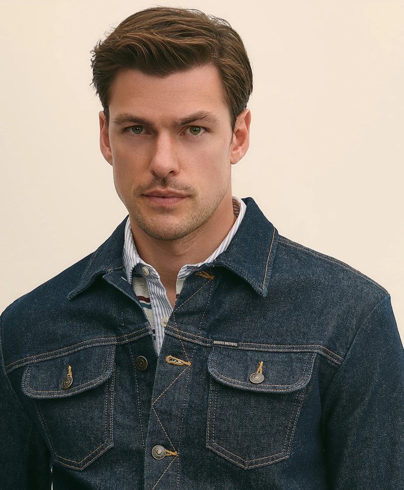 Dark Rinse Denim Trucker Jacket, image 3