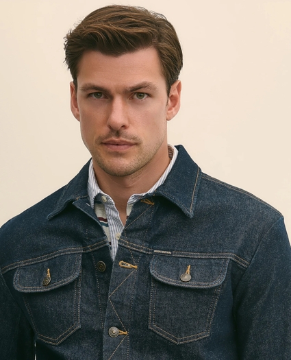 Dark Rinse Denim Trucker Jacket, image 3