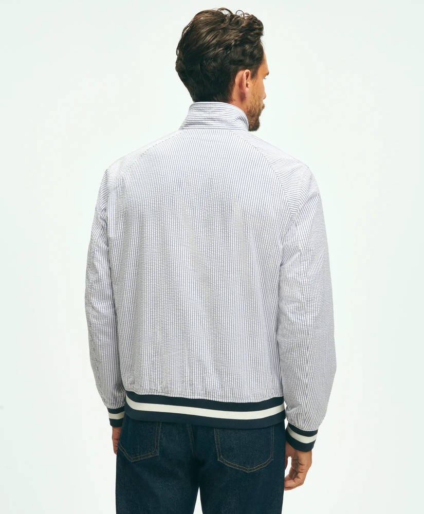Harrington Jacket in Cotton Seersucker Harrington Jacket in Cotton Seersucker
