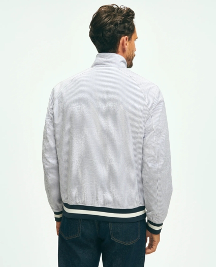 Harrington Jacket in Cotton Seersucker, image 4