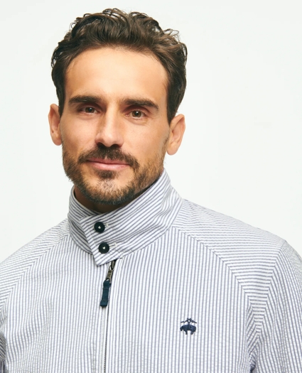 Harrington Jacket in Cotton Seersucker, image 6
