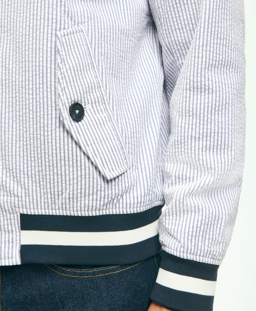 Harrington Jacket in Cotton Seersucker Harrington Jacket in Cotton Seersucker