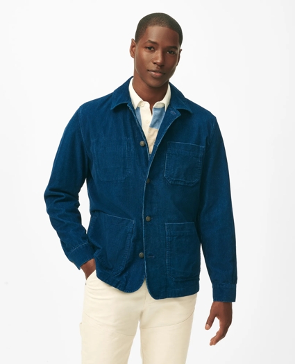 Chore Coat in Authentic Indigo-Dyed Pinwale Corduroy Cotton, image 1