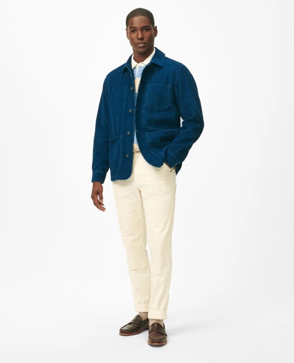 Chore Coat in Authentic Indigo-Dyed Pinwale Corduroy Cotton, image 2