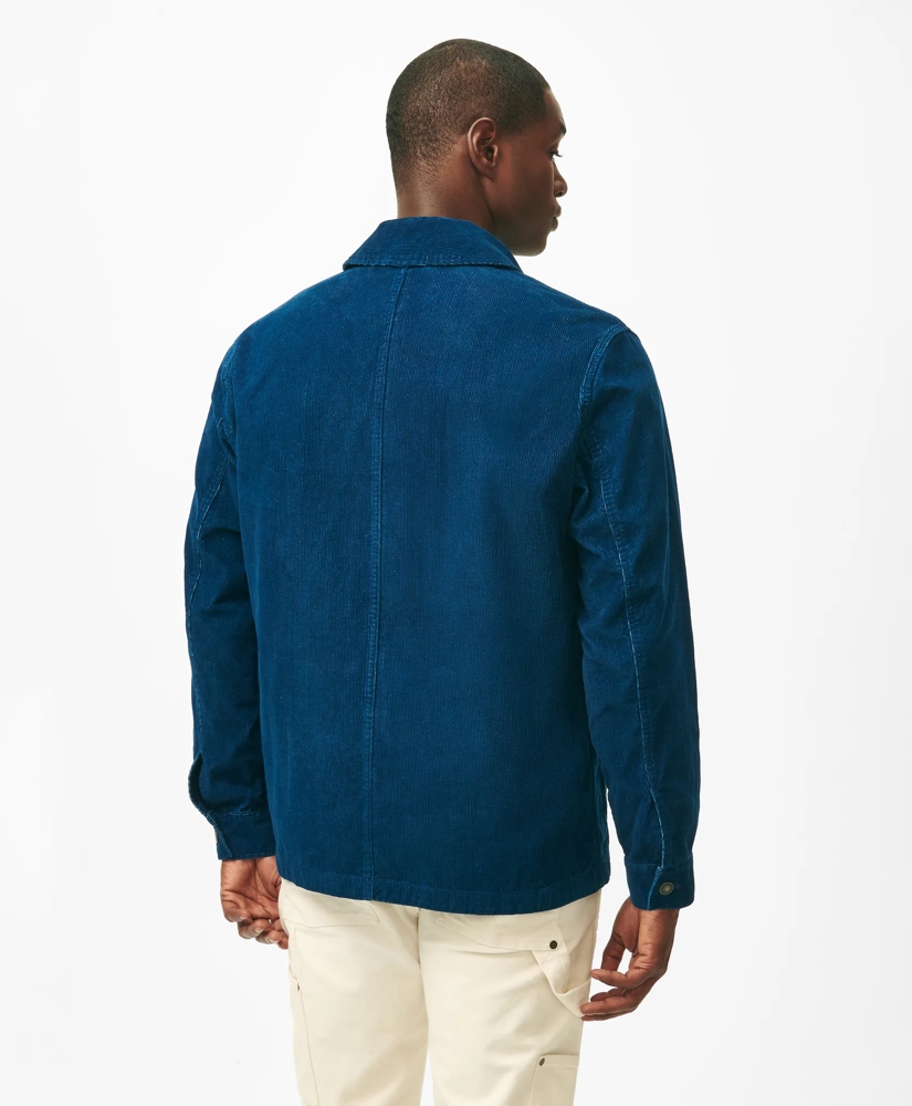 Chore Coat in Authentic Indigo-Dyed Pinwale Corduroy Cotton, image 3