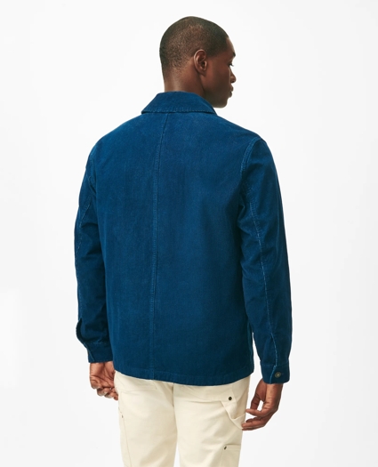 Chore Coat in Authentic Indigo-Dyed Pinwale Corduroy Cotton, image 3