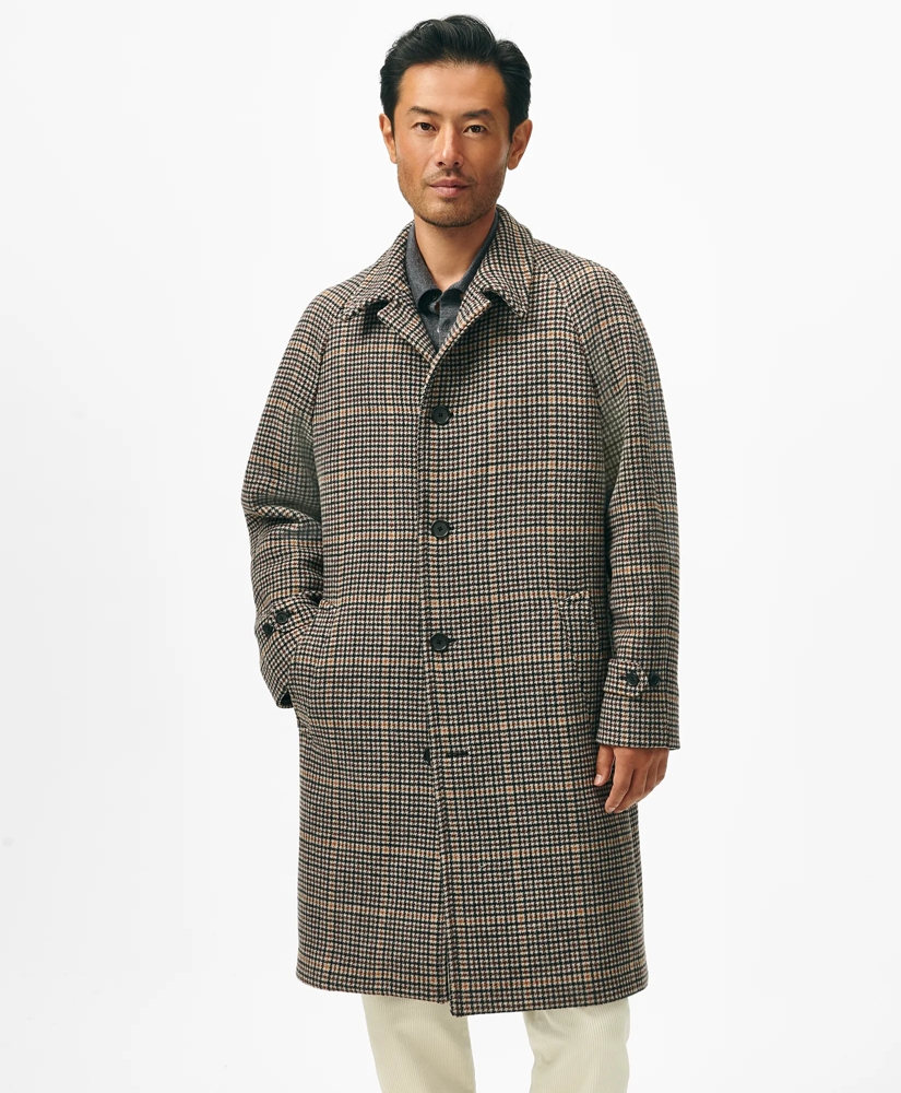 Wool-Blend Balmacaan Checked Coat Wool-Blend Balmacaan Checked Coat