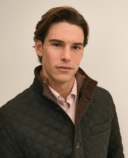 Diamond-Quilted Blazer in Cotton Blend, image 3