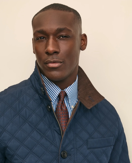 Diamond-Quilted Blazer in Cotton Blend, image 2