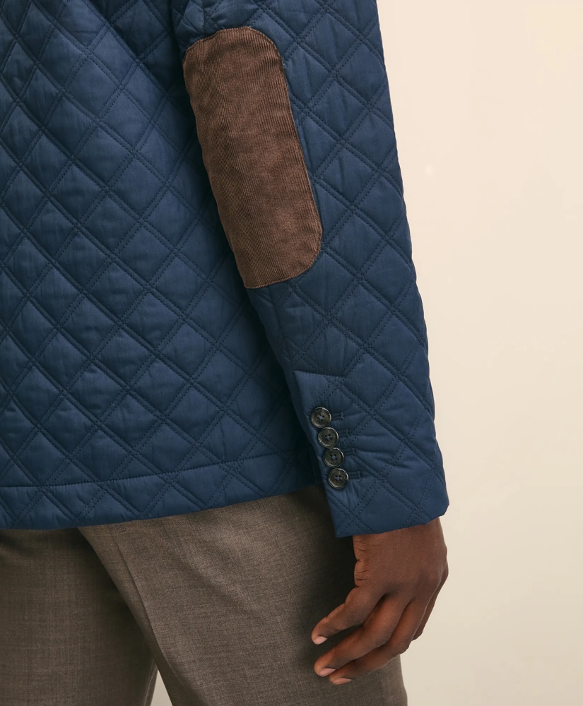 Diamond-Quilted Blazer in Cotton Blend, image 4