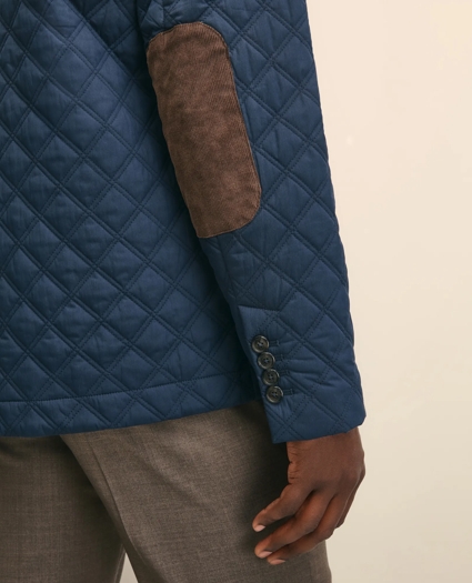 Diamond-Quilted Blazer in Cotton Blend, image 4