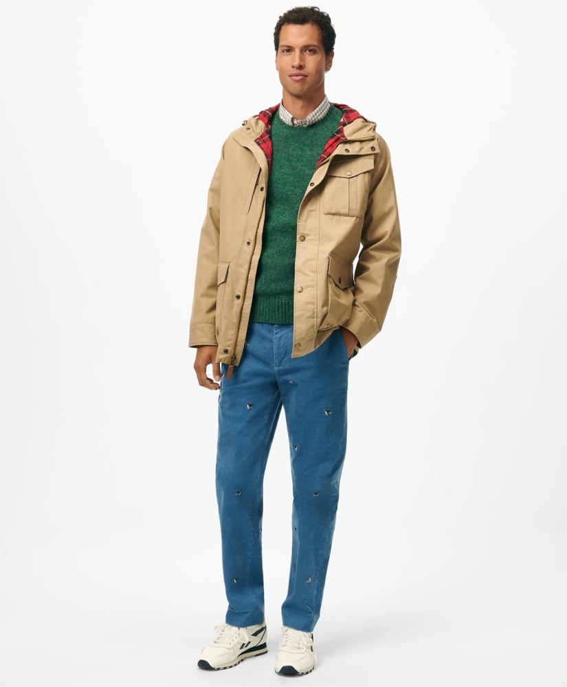 Dry Waxed Cotton Field Jacket with Hood, image 1