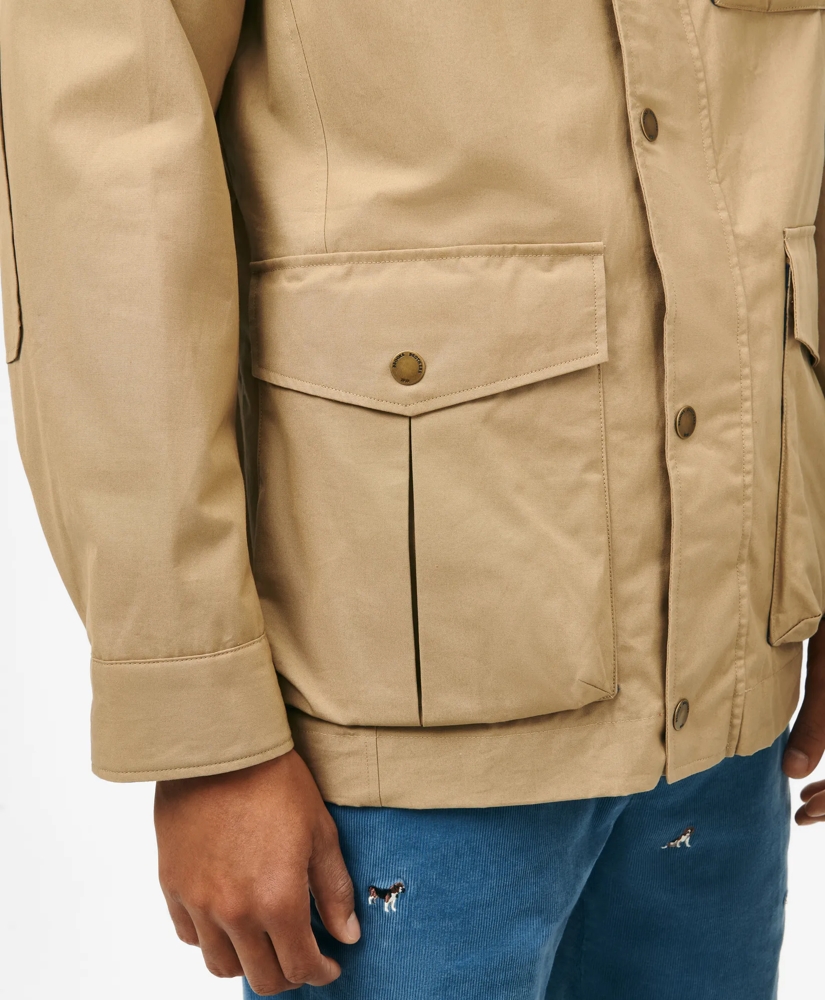 Dry Waxed Cotton Field Jacket with Hood, image 6