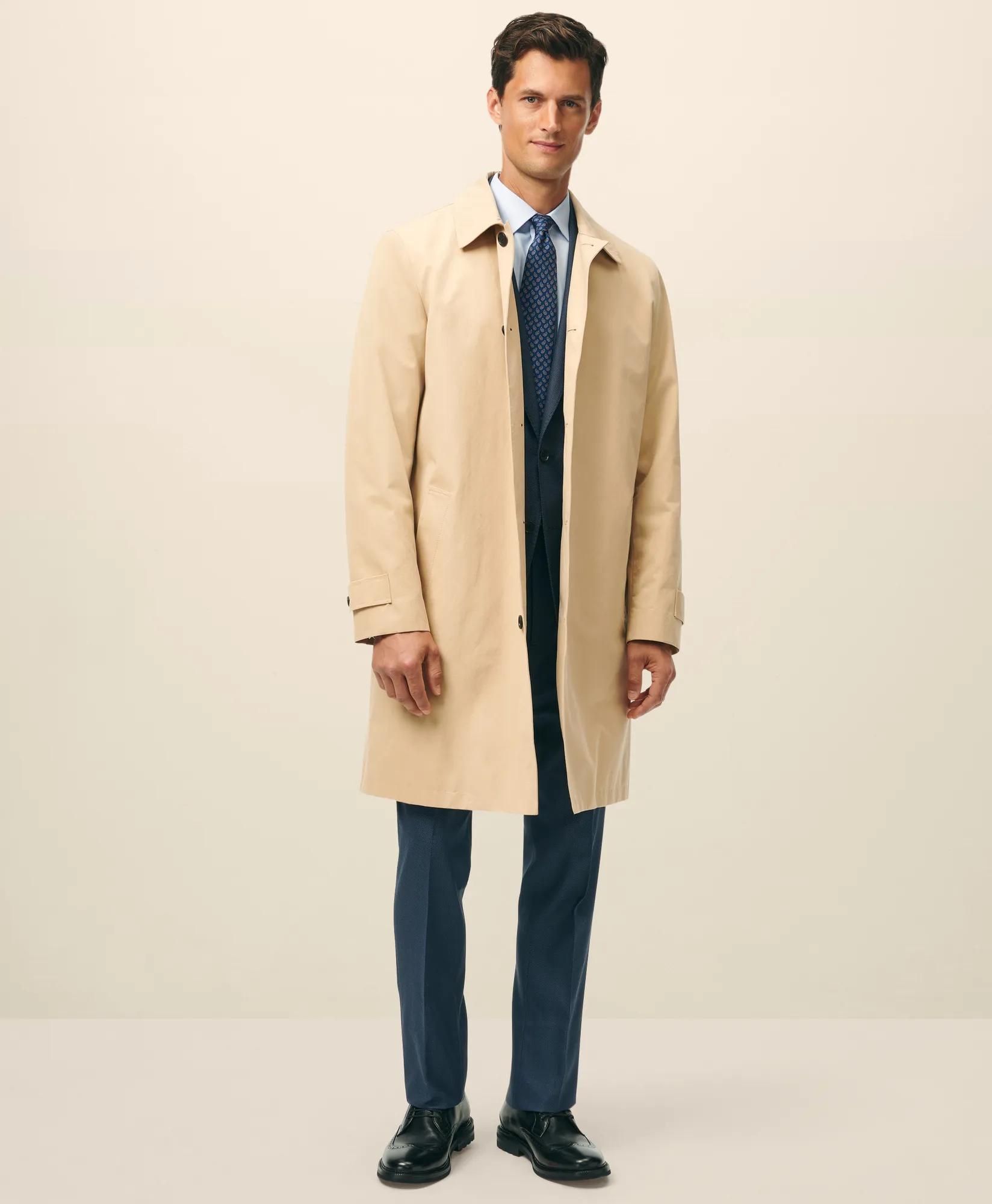 Bonded Cotton Top Coat with Removable Liner in Black Watch