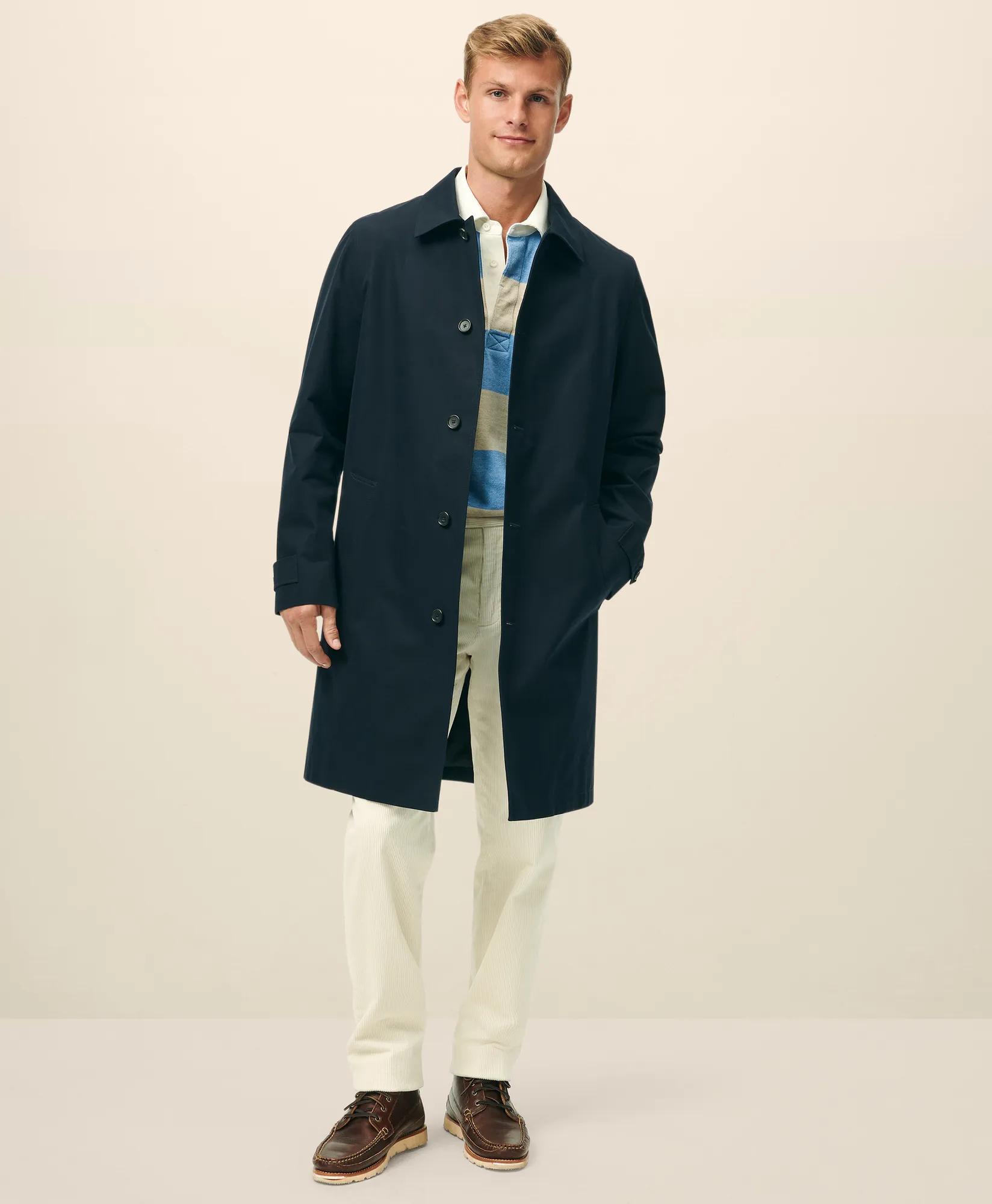 Bonded Cotton Top Coat with Removable Liner in Black Watch