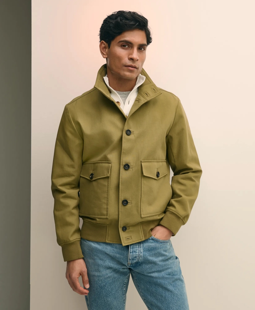 Water-Repellent Stand Collar Twill Jacket, image 2