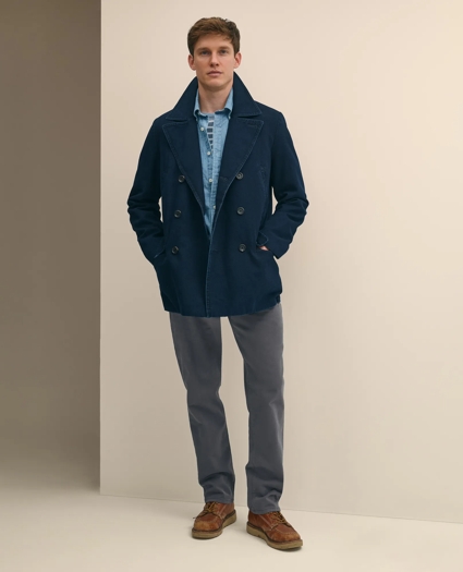 Indigo Peacoat In Cotton Canvas, image 1