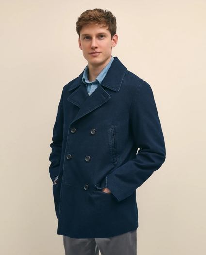 Indigo Peacoat In Cotton Canvas, image 2