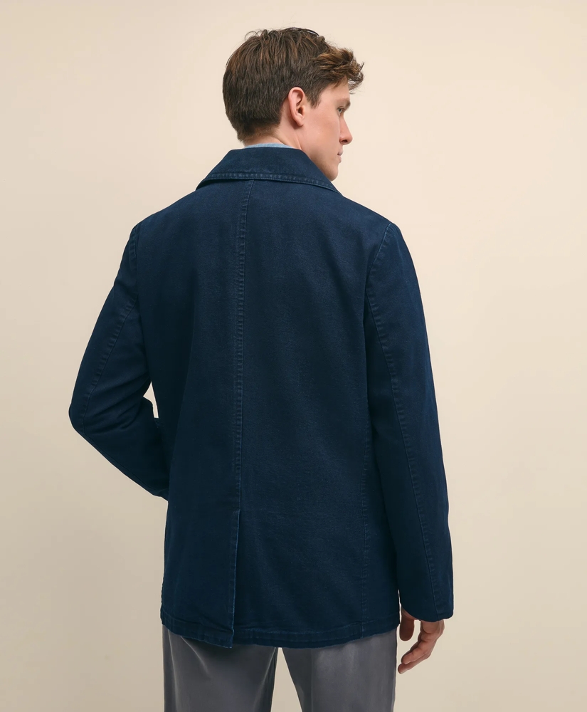 Indigo Peacoat In Cotton Canvas, image 4