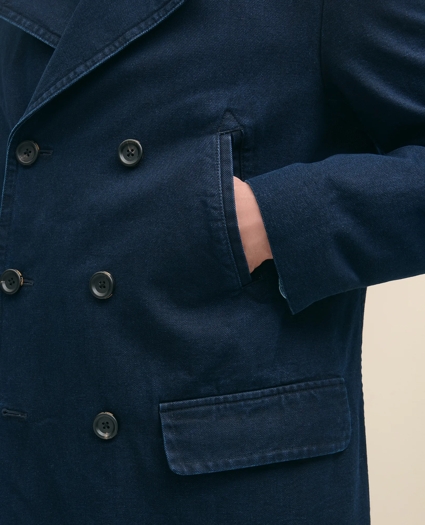 Indigo Peacoat In Cotton Canvas, image 5