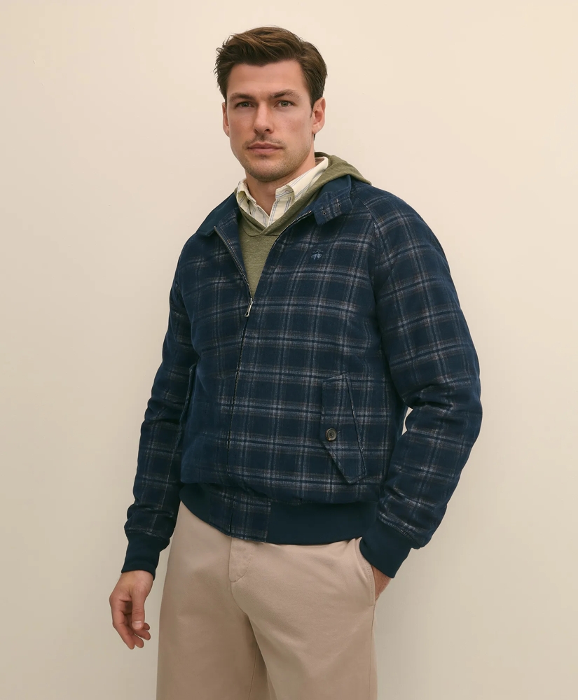 Cotton Bomber Jacket in Plaid Corduroy, image 3