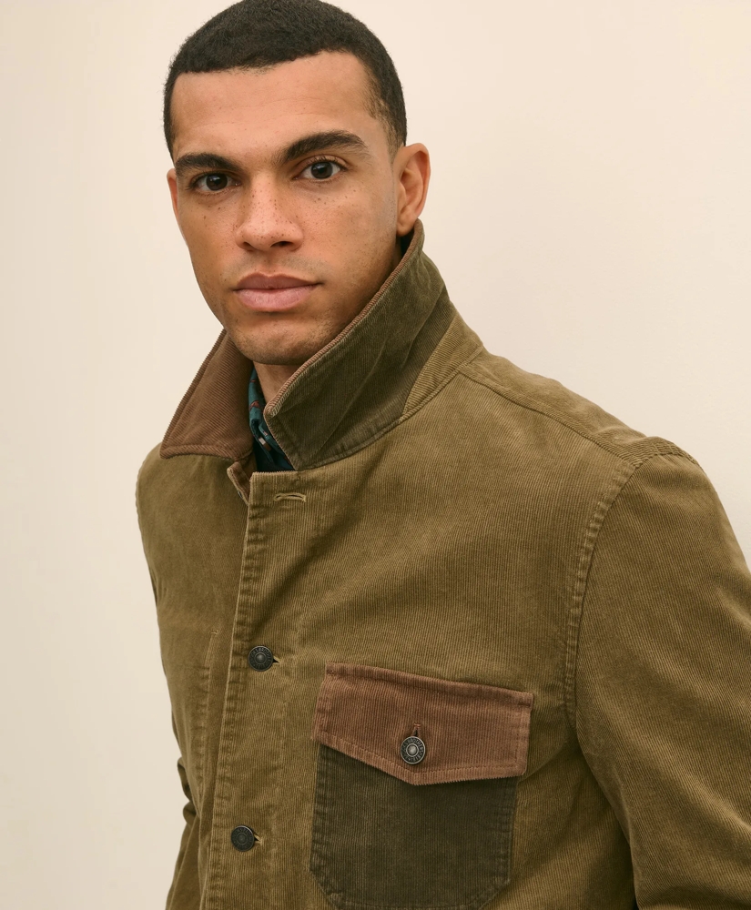 Cotton Blend Chore Coat in Fun Patterned Corduroy, image 4
