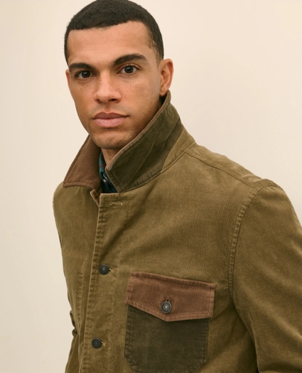 Cotton Blend Chore Coat in Fun Patterned Corduroy, image 4