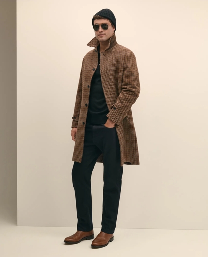 Lambswool Tattersall Balmacaan Coat, image 1