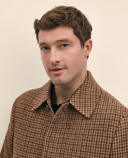 Lambswool Tattersall Balmacaan Coat, image 2