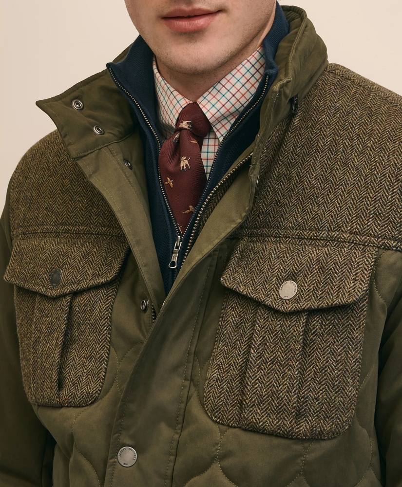 Cotton-Wool Blend Field Jacket With Tweed Accents, Packable Hood, image 3