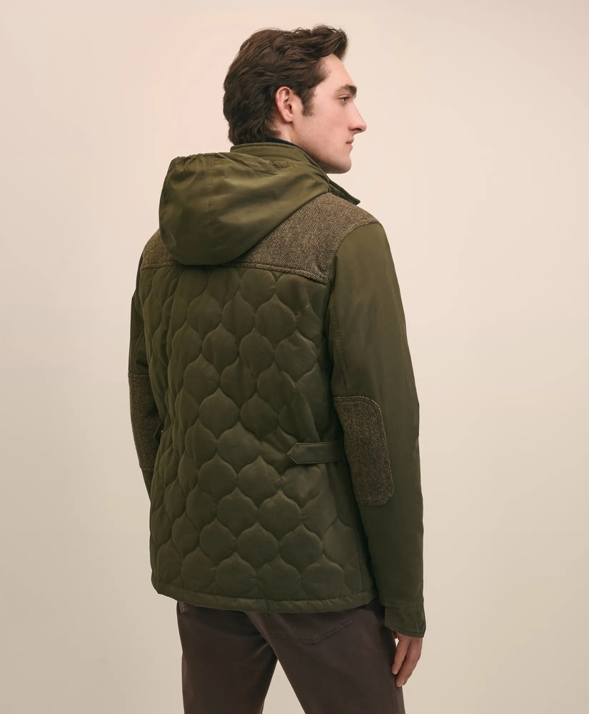 Cotton-Wool Blend Field Jacket With Tweed Accents, Packable Hood, image 4