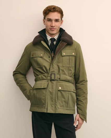 Cotton Field Jacket With Removable Shearling Collar, image 1