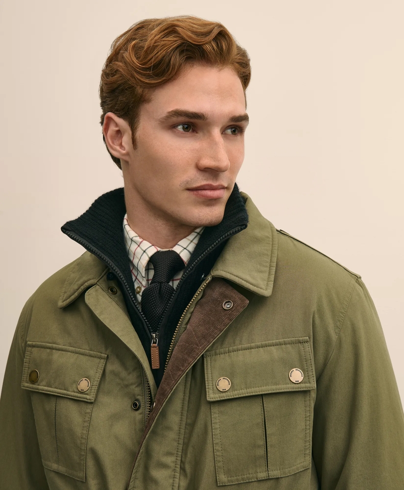 Cotton Field Jacket With Removable Shearling Collar, image 5