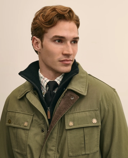 Cotton Field Jacket With Removable Shearling Collar, image 5