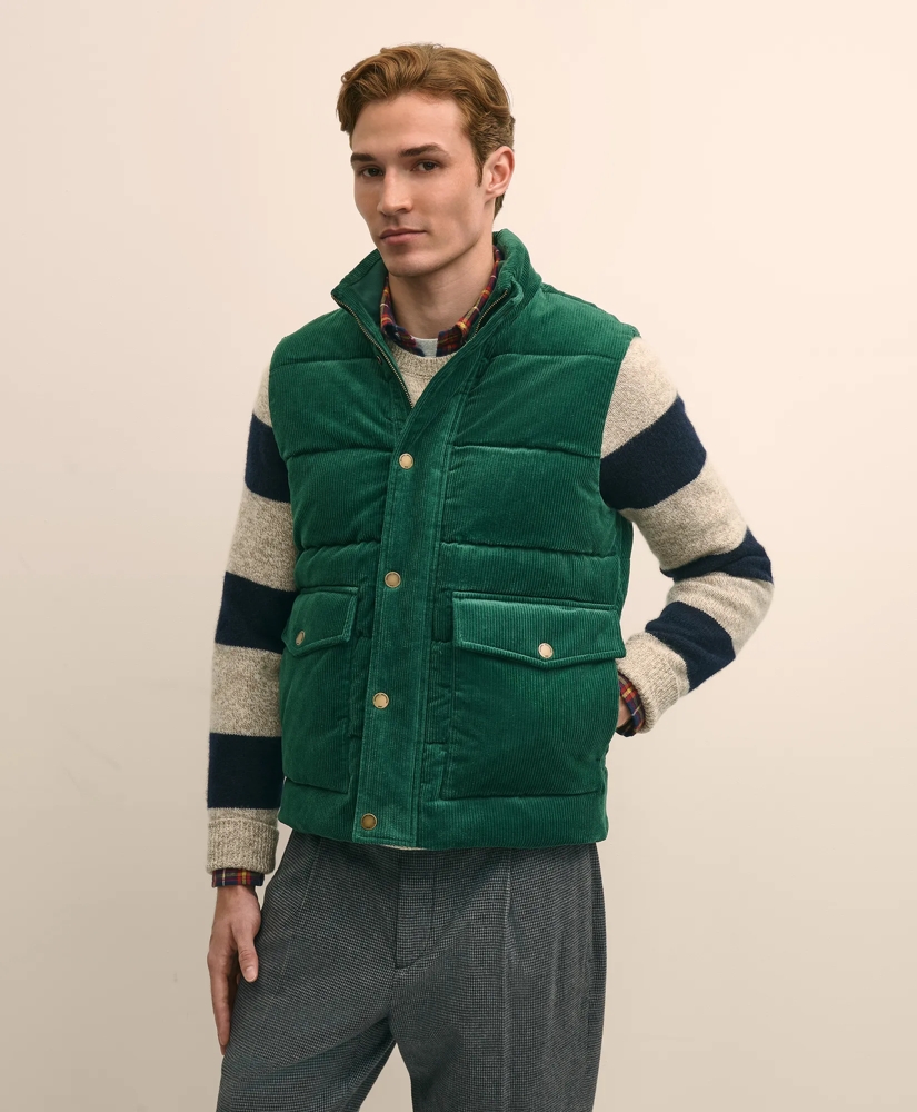 Cotton Blend Wide-Wale Puffer Vest, image 2