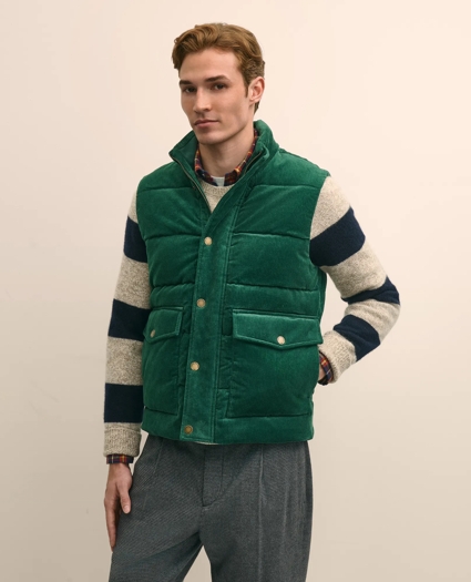 Cotton Blend Wide-Wale Puffer Vest, image 2